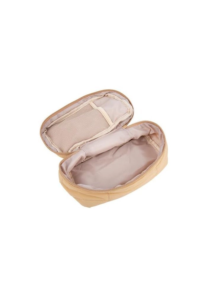 DAISO Down Style Padded Makeup Pouch - Beige - Image 3